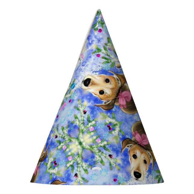 Cute Dog Christmas Pets Paper Party Hat (Left)