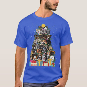 Cute Dog Christmas Tree Fairy Lights Xmas Pet Pupp T-Shirt