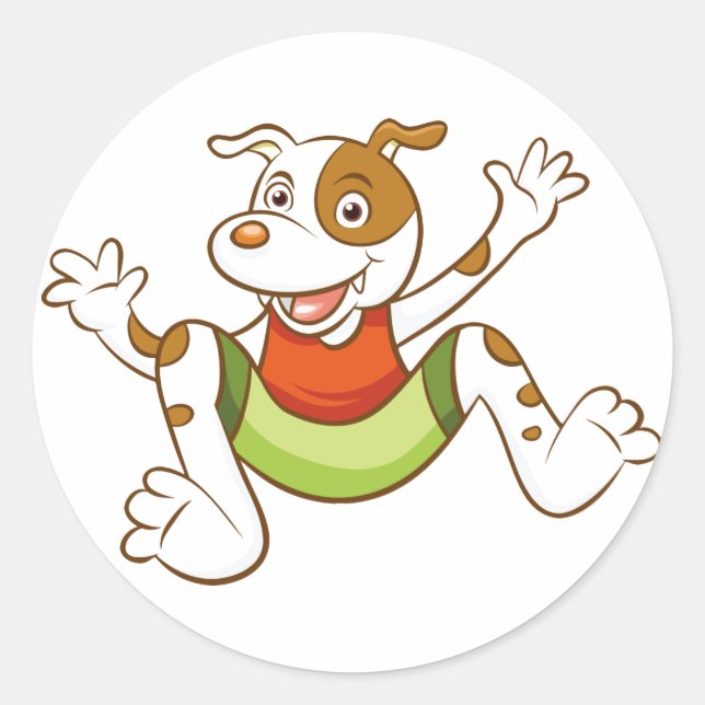 Cute Dog Classic Round Sticker (Front)