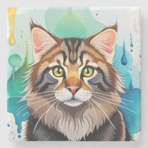 Cute dog close up mini clipboard stone coaster