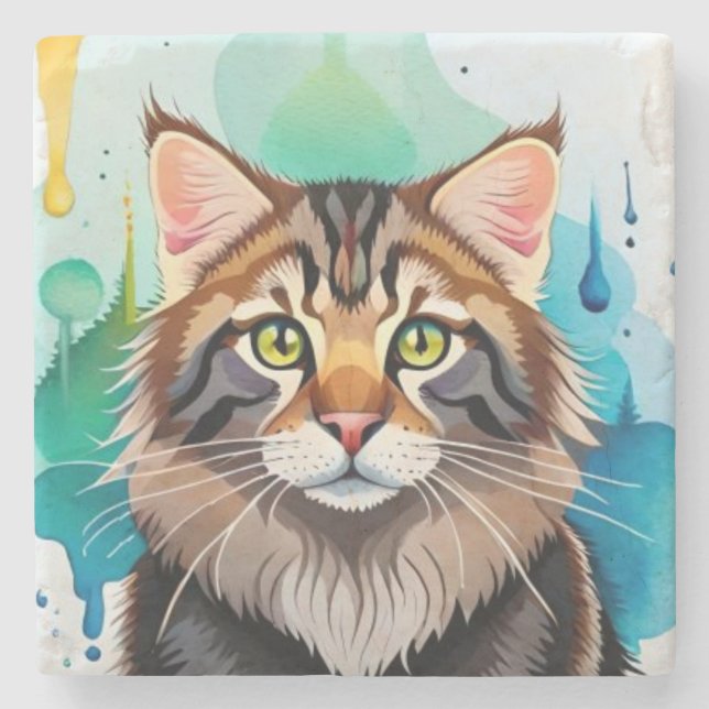 Cute dog close up mini clipboard stone coaster (Front)