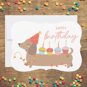 Cute Dog Colourful Happy Birthday Greeting Card