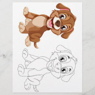 Cute dog  colouring page