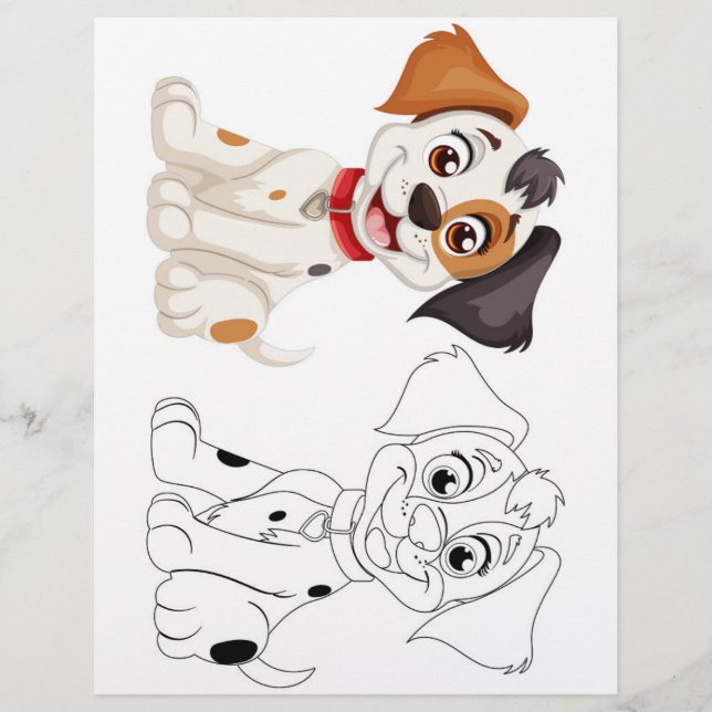 Cute dog colouring page  (Front)