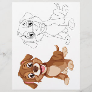 Cute dog  colouring page