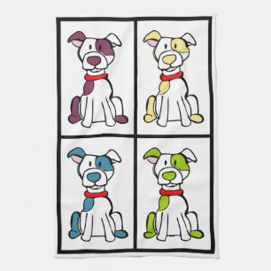 Cute Dog Dishtowel - Pitbull Tea Towel