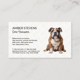 Cute Dog   Dog Bone Pattern Business Card