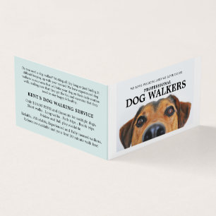 Cute Dog, Dog Walker Service Detailed Business Card