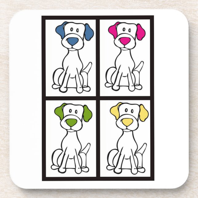 Cute Dog Drawing - Labrador Coaster (Front)