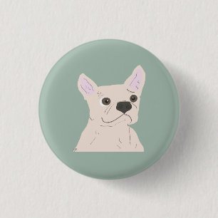 Cute Dog, Dusty Blue 3 Cm Round Badge