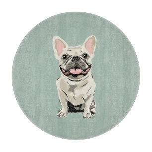 Cute Dog, Dusty Blue Cutting Board