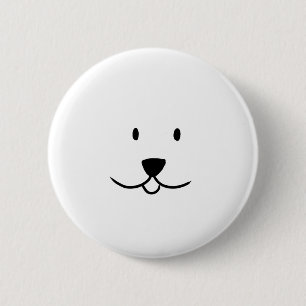 Cute dog face 6 cm round badge