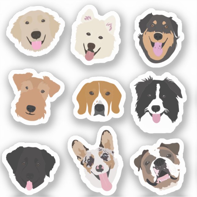 Cute Dog Face Illustration Pattern (Front)