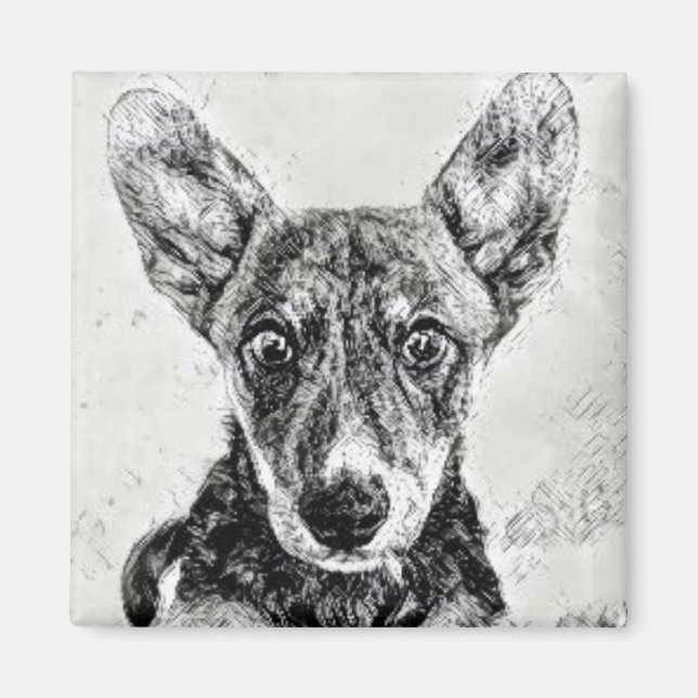 Cute Dog Face Magnet (Front)