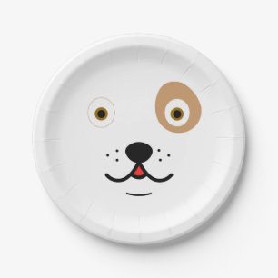 Cute dog face paper plate