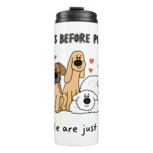 Cute Dog Family Group for Dog Moms and Pet Lovers Thermal Tumbler