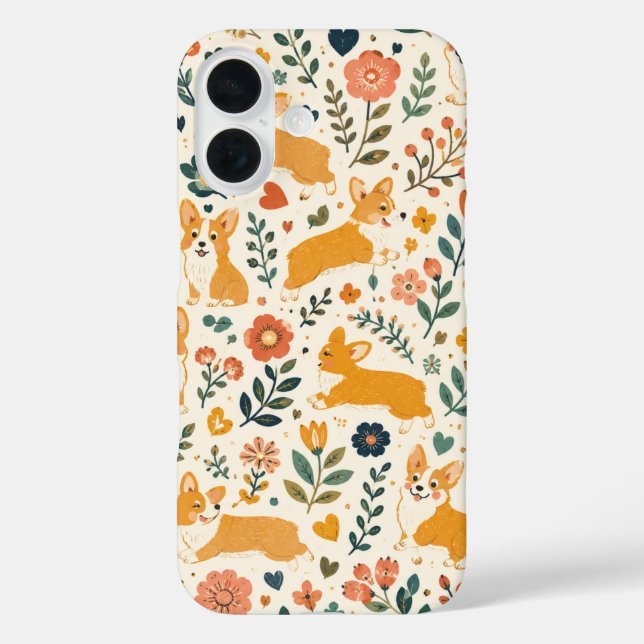 Cute Dog Folk Art Whimsical Hand  Case-Mate iPhone Case (Back)