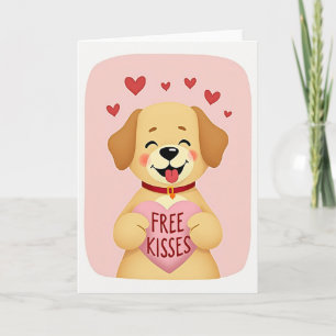 Cute Dog Free Kisses Love Card