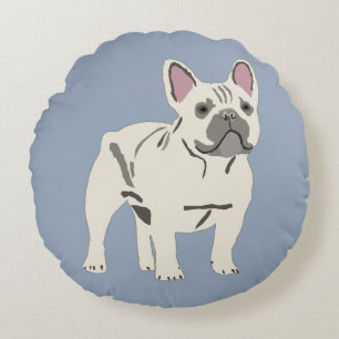Cute dog, French bulldog Round Cushion