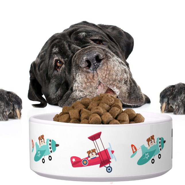 Cute Dog Fun Aeroplanes Funny Animal Fur Baby Bowl (Creator Uploaded)