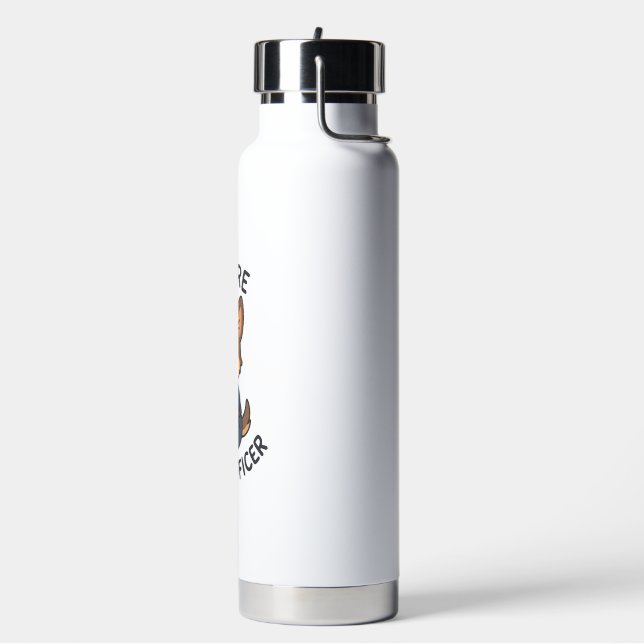 Cute Dog Future Police Officer Theme Water Bottle (Left)
