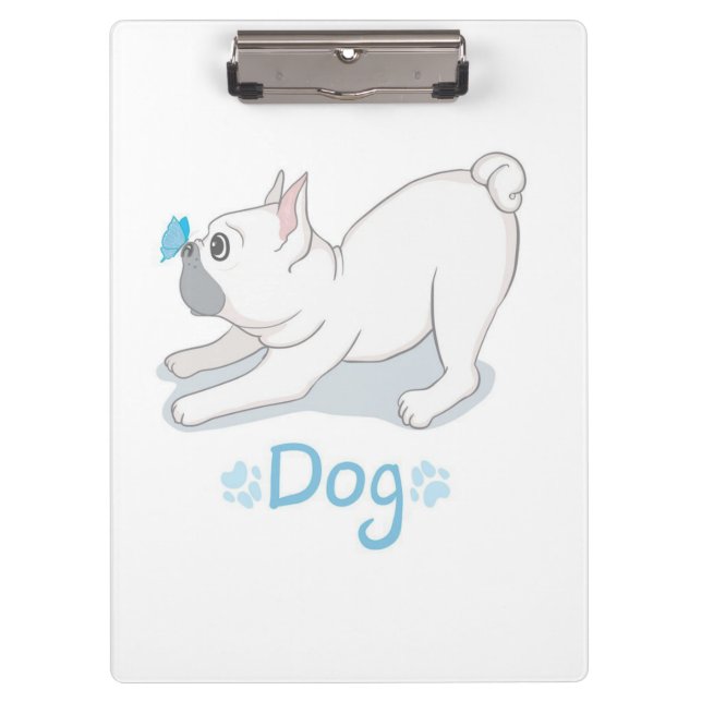 Cute Dog Gift | Funny Dog With Butterfly Clipboard (Front)
