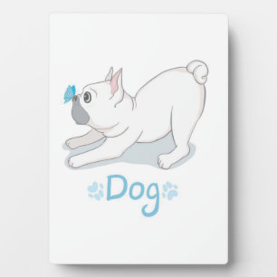 Cute Dog Gift Funny Dog With Butterfly Plaque