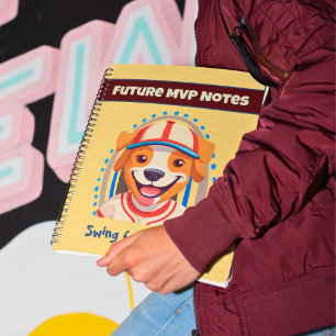 Cute Dog Gifts for Baseball Players Lovers Boys Notebook