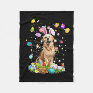 Cute Dog Golden Retriever Fun Easter Day Egg Hunti Fleece Blanket