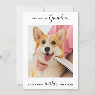 Cute Dog Grandma Personalised Pet Photo Birthday Holiday Card