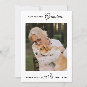 Cute Dog Grandpa Personalise Pet Photo Fathers Day Holiday Card