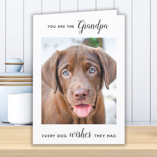 Cute Dog Grandpa Personalised Pet Photo Birthday Holiday Card