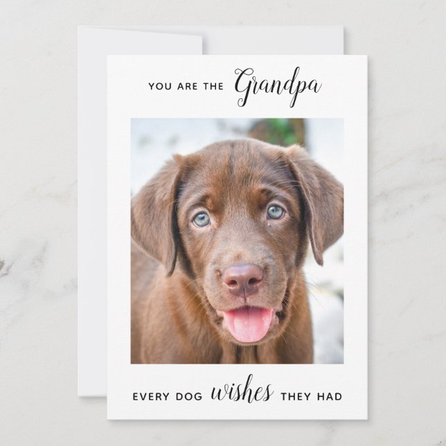 Cute Dog Grandpa Personalised Pet Photo Birthday  Holiday Card (Front)