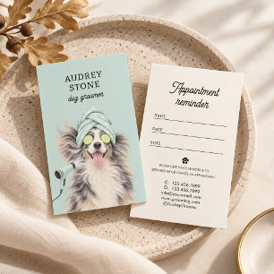 Cute Dog Groomer Reminder Appointment Card