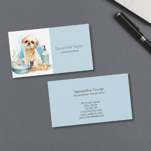 Cute Dog Groomer Salon Spa  Business Card