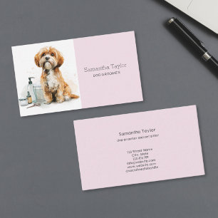Cute Dog Groomer Salon Spa  Business Card
