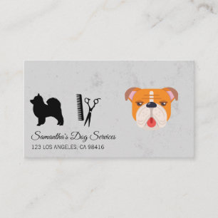 Cute Dog Groomer Stylist Shears Business Card