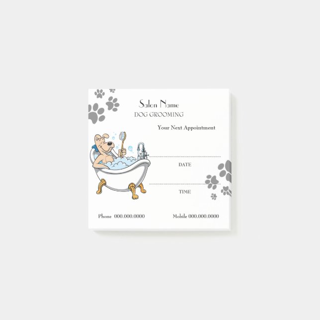 Cute dog grooming Appointment Post-it® Notes (Front)