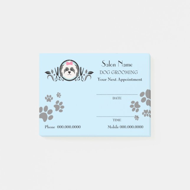 Cute dog grooming Appointment Post-it® Notes (Front)