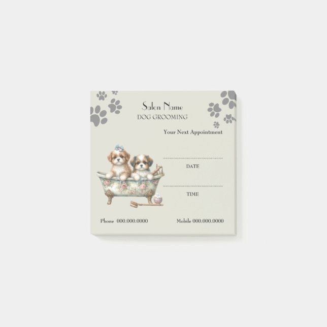 Cute dog grooming Appointment Post-it® Notes (Front)