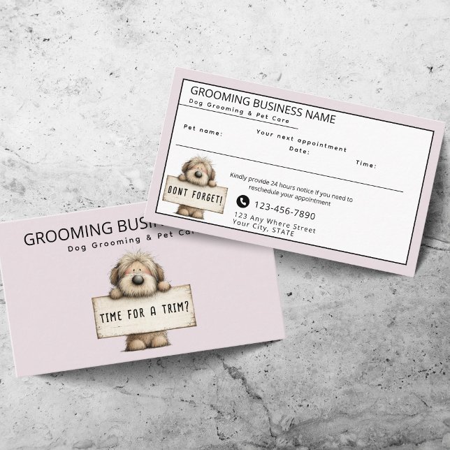 Cute Dog Grooming Modern Fun Appointment Card (Creator Uploaded)