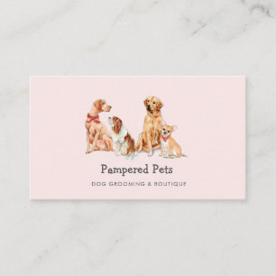 Cute Dog grooming Pet boutique Business Card