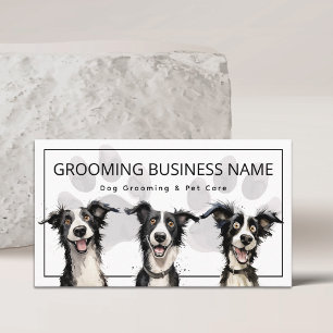 Cute Dog Grooming & Pet Care Fun Modern Business Card
