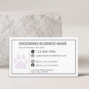 Cute Dog Grooming & Pet Care Fun Modern Business Card