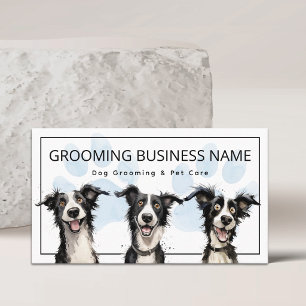 Cute Dog Grooming & Pet Care Fun Modern Business Card