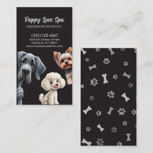 Cute Dog Grooming Pet Service Business Card