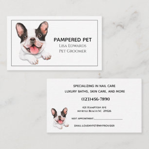 Cute Dog Grooming White Business Appointment Card