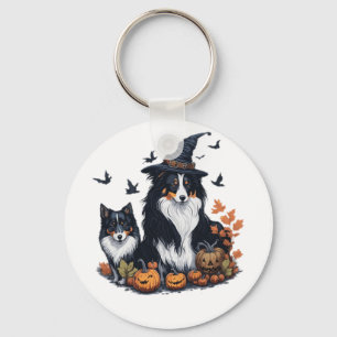 Cute Dog Halloween  Key Ring