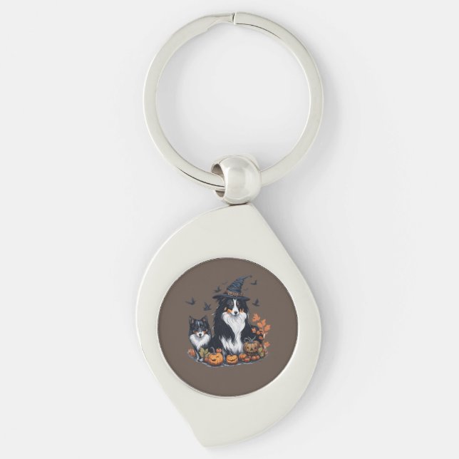 Cute Dog Halloween  Key Ring (Front)