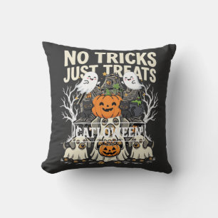 Cute Dog Halloween No Tricks Just Treats_1 Cushion